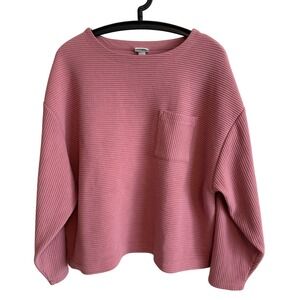 A New Day Womens Mauve Long Sleeve Sweater Size M Athleisure Boxy Casual Capsule